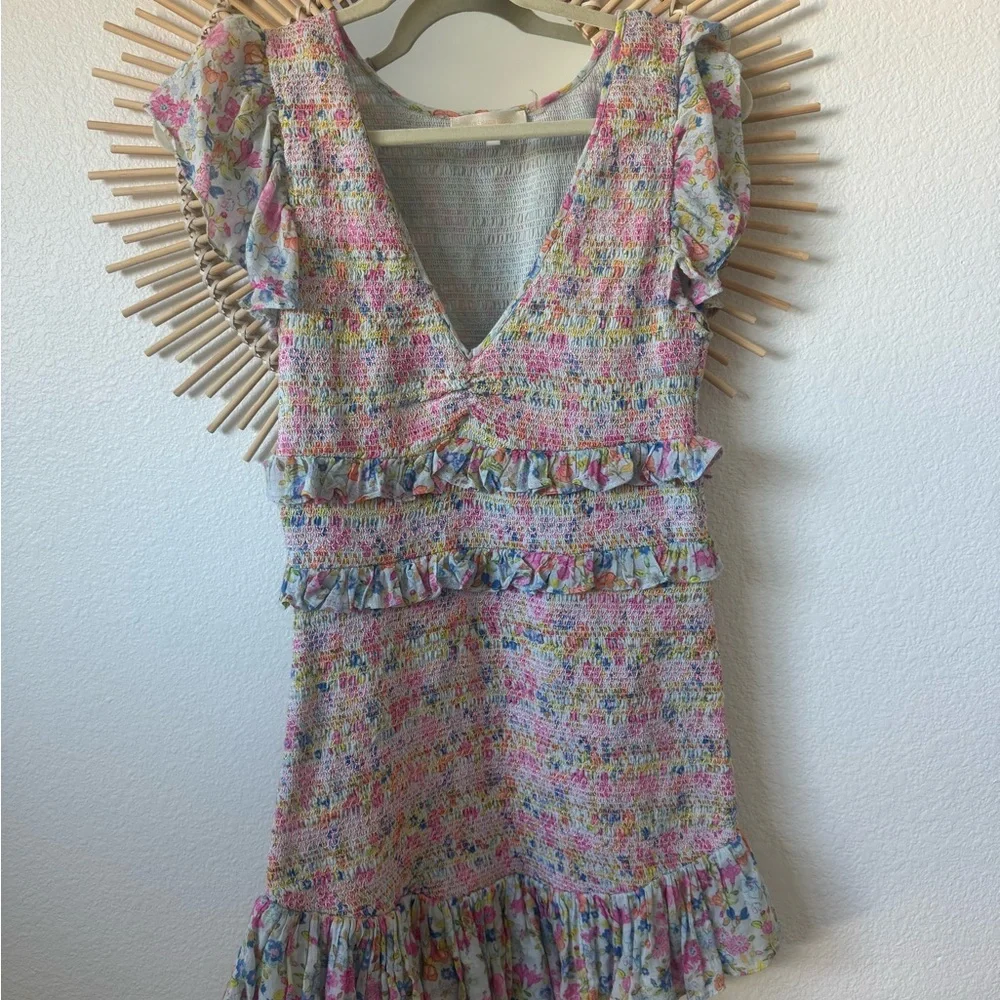 LoveShackFancy Sonora Floral Ruffle Mini Dress - Picture 3 of 5